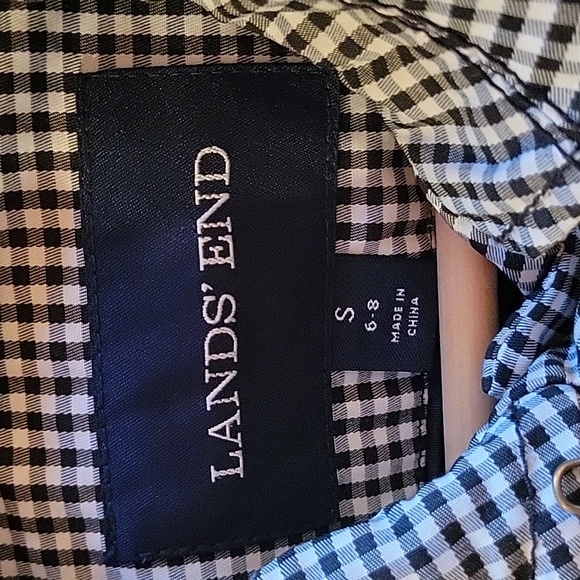 Lands End Black and White Checker Raincoat - Picture 7 of 8